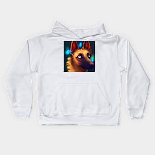 Cute Belgian Shepherd Drawing Kids Hoodie